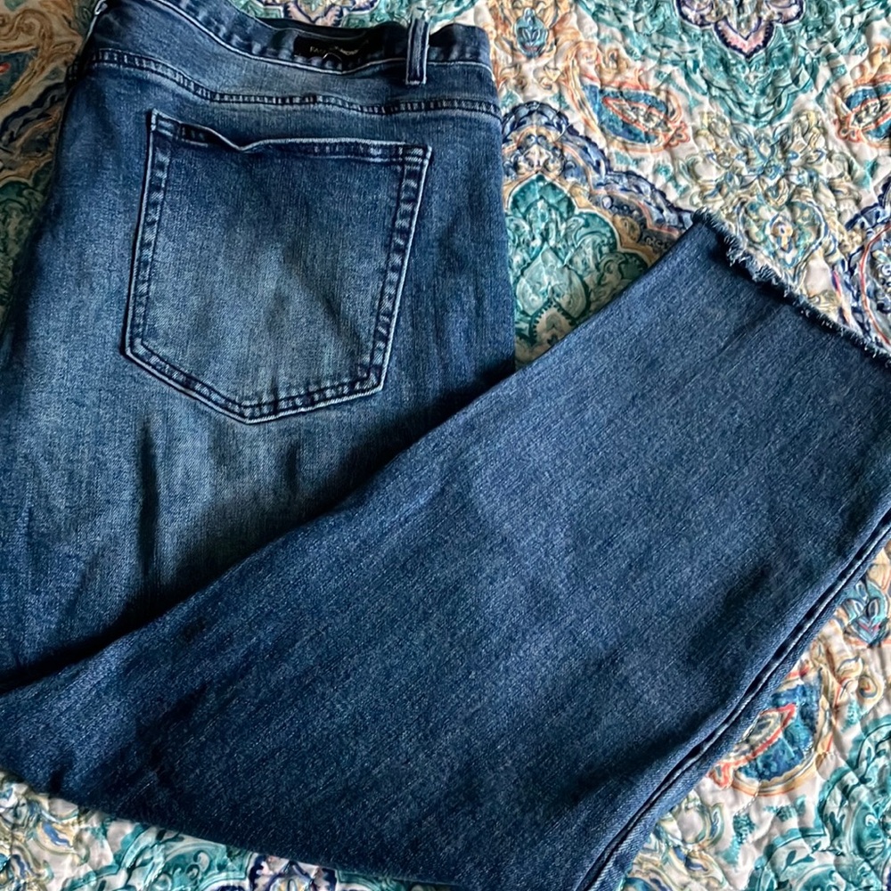 Fashion Nova Relaxed Blue Jeans with Edgy Raw Hem - Picture 8 of 10